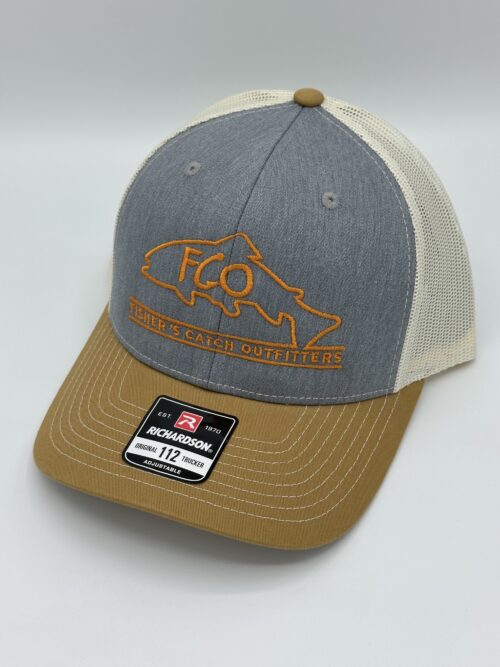 Richardson 112 Heather Grey/Birch/Amber Gold Embroidered Hat