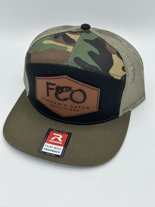 Richardson 168 Flat Bill Black/ Camo/ Loden LP Hat