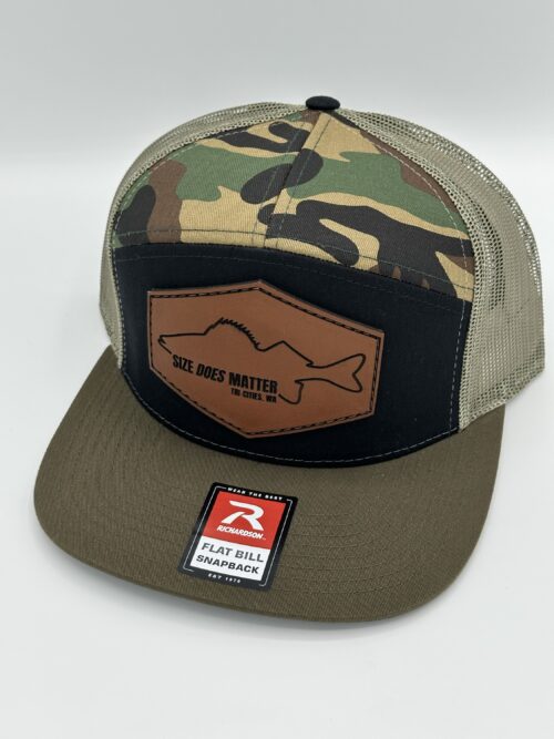 Richardson 168 Flat Bill Black/ Camo/ Loden Size Does Matter Hat